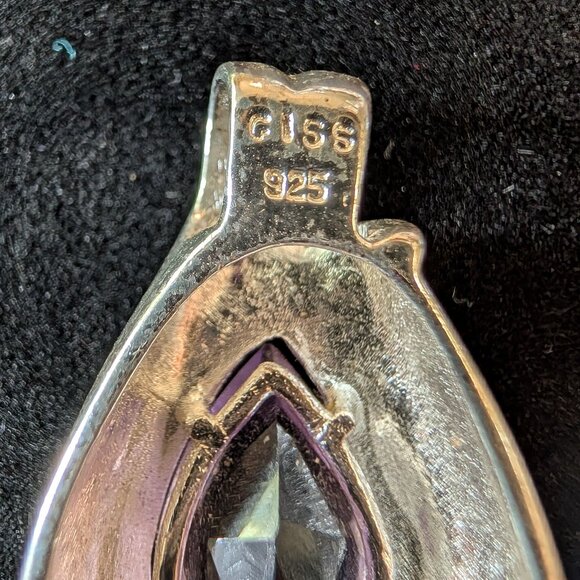 Vintage Sterling Silver Amethyst Pendant - Picture 5 of 6